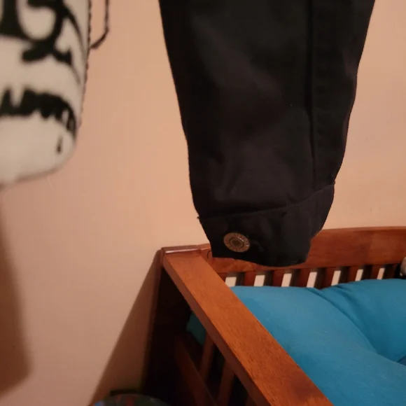 Brandy Melville J. Galt Cropped Black Denim Jacket, Raw Edge Hem, EUC, S - Picture 10 of 14